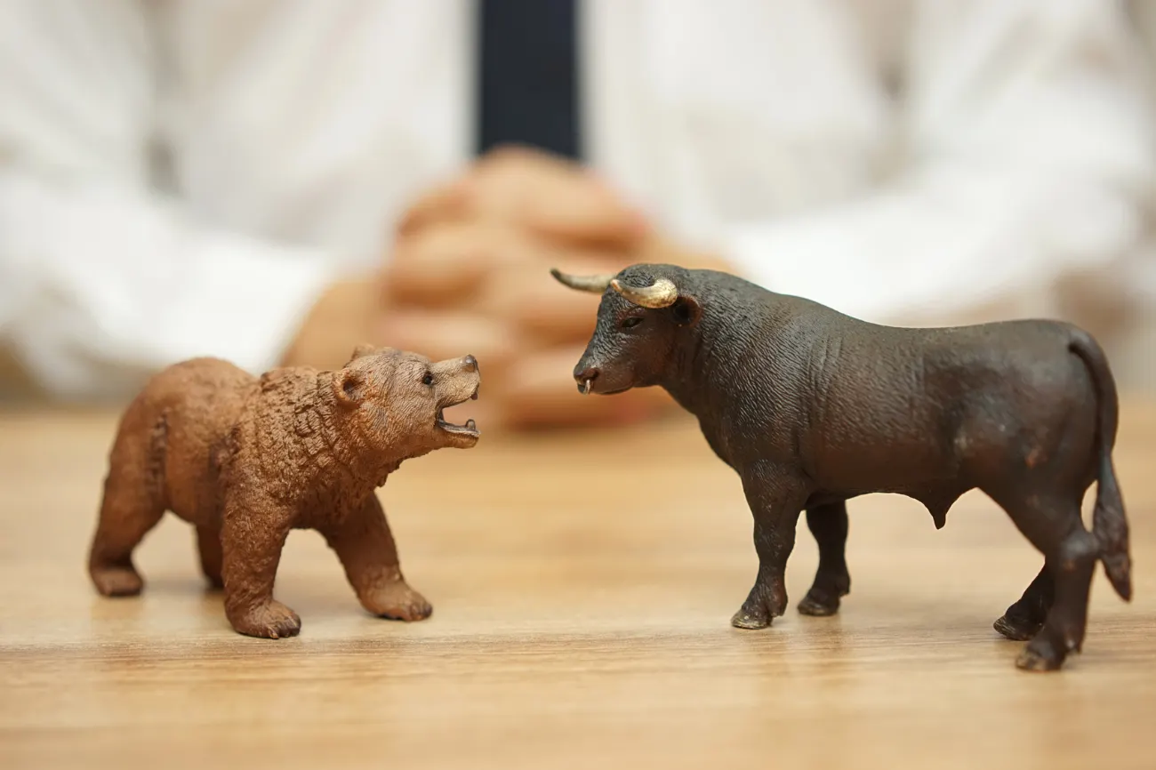 Investor reviewing portfolio protection options such as indexed annuities during a falling stock market